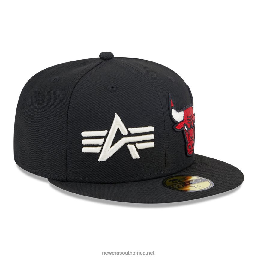 Chicago Bulls Alpha Industries X NBA Black 59FIFTY Fitted Cap New Era TRBRBN855
