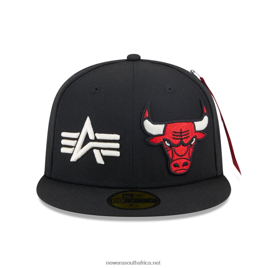 Chicago Bulls Alpha Industries X NBA Black 59FIFTY Fitted Cap New Era TRBRBN855