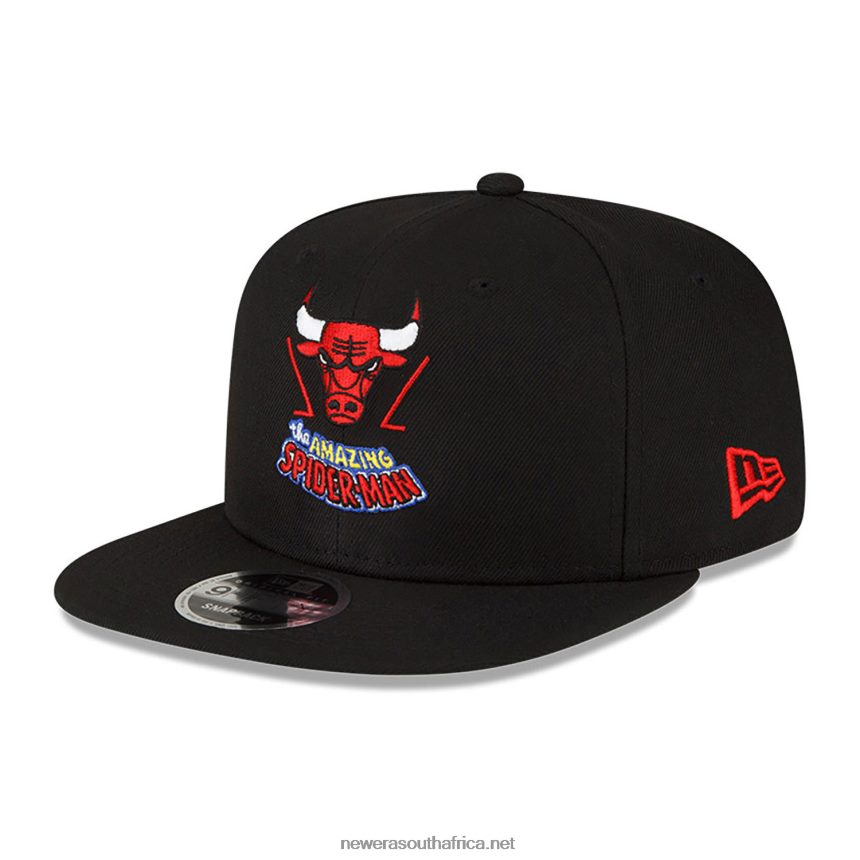 Chicago Bulls NBA x Marvel Spider-Man Black 9FIFTY Snapback Cap New Era TRBRBN2004