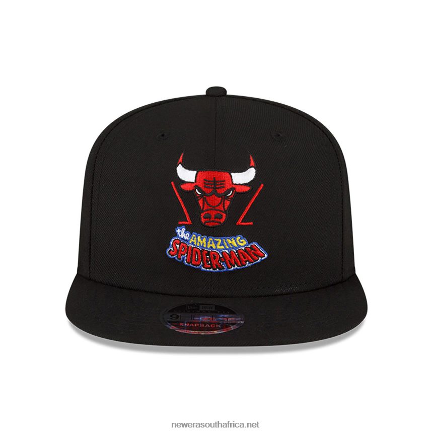 Chicago Bulls NBA x Marvel Spider-Man Black 9FIFTY Snapback Cap New Era TRBRBN2004
