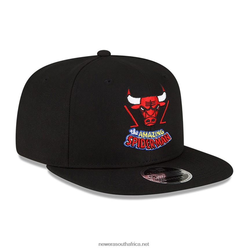 Chicago Bulls NBA x Marvel Spider-Man Black 9FIFTY Snapback Cap New Era TRBRBN2004