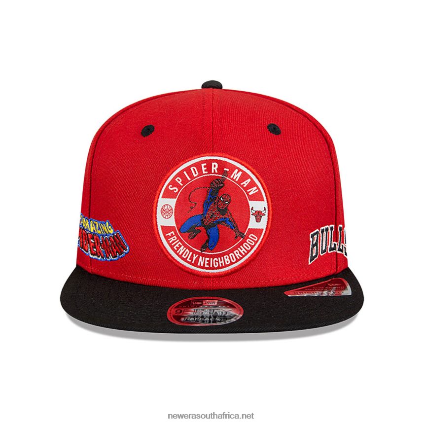 Chicago Bulls NBA x Marvel Spider-Man Red 9FIFTY Snapback Cap New Era TRBRBN2018