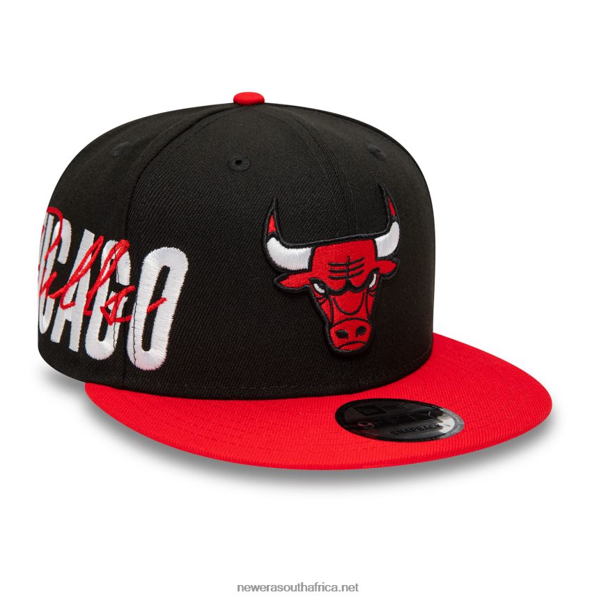 Chicago Bulls Side Font Black 9FIFTY Snapback Cap New Era TRBRBN1998
