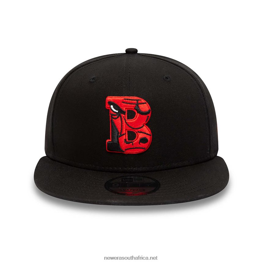 Chicago Bulls Team Infill Logo Black 9FIFTY Snapback Cap New Era TRBRBN2046