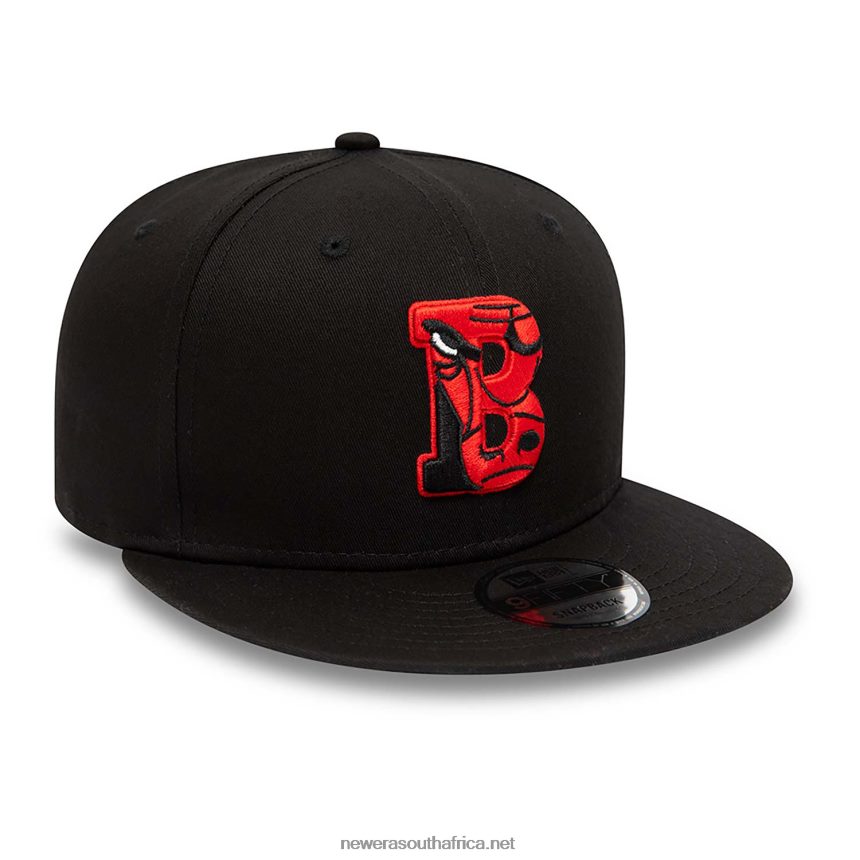 Chicago Bulls Team Infill Logo Black 9FIFTY Snapback Cap New Era TRBRBN2046