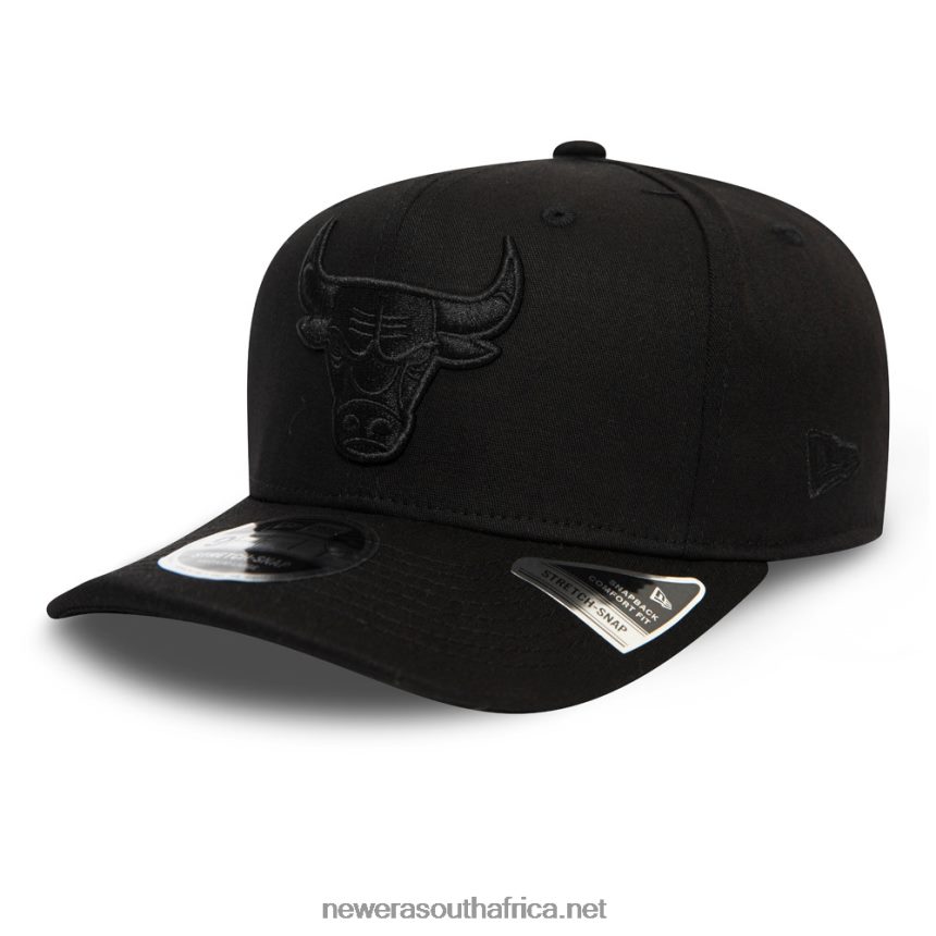 Chicago Bulls Tonal Black 9FIFTY Stretch Snap Cap New Era TRBRBN1891