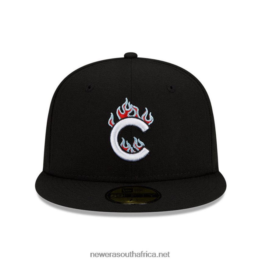 Chicago Cubs MLB Team Fire Black 59FIFTY Fitted Cap New Era TRBRBN396