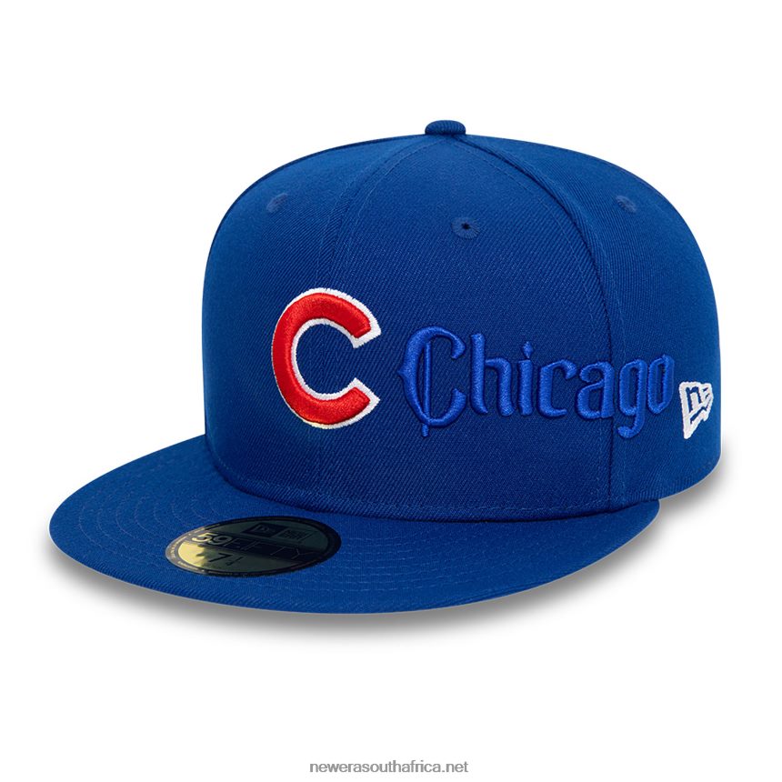 Chicago Cubs Script Blue 59FIFTY Fitted Cap New Era TRBRBN565