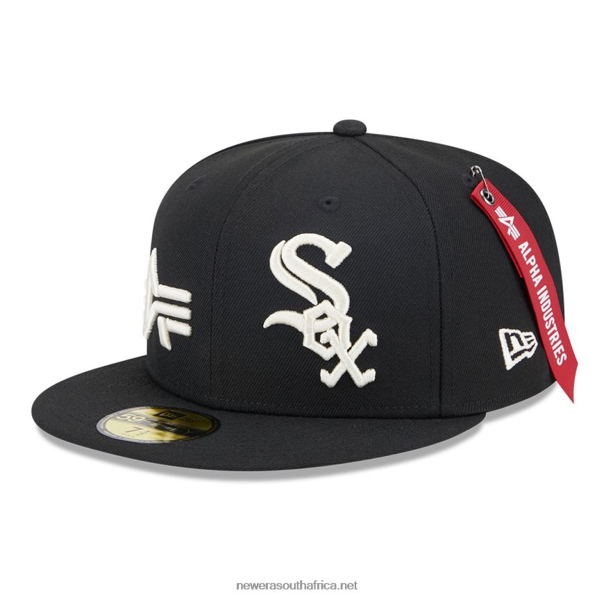 Chicago White Sox Alpha Industries X MLB Black 59FIFTY Fitted Cap New Era TRBRBN618