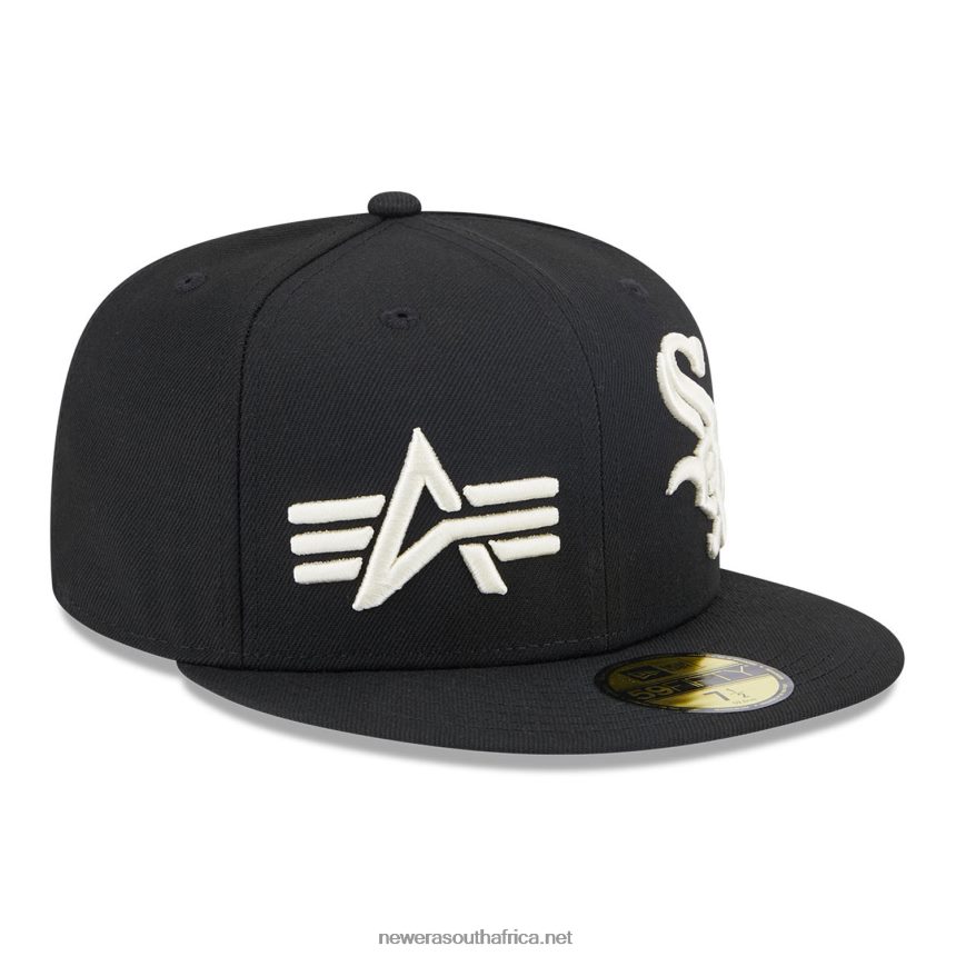 Chicago White Sox Alpha Industries X MLB Black 59FIFTY Fitted Cap New Era TRBRBN618