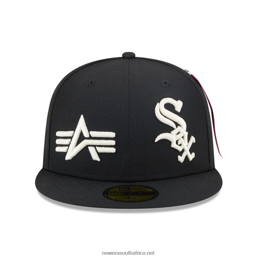 Chicago White Sox Alpha Industries X MLB Black 59FIFTY Fitted Cap New Era TRBRBN618