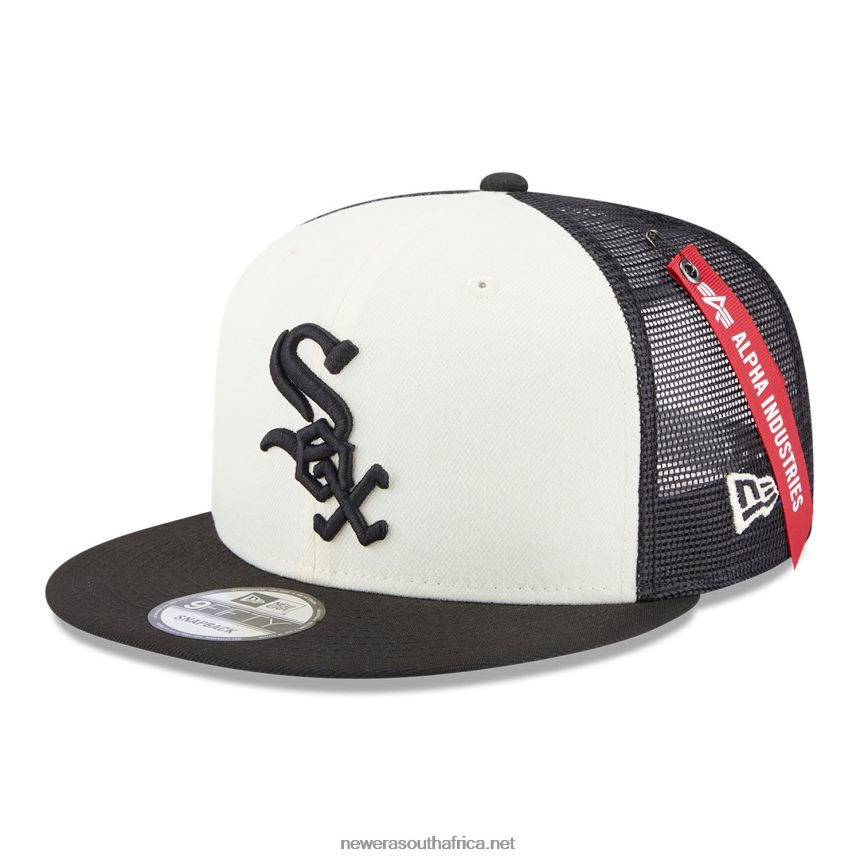 Chicago White Sox Alpha Industries X MLB Black 9FIFTY Snapback Cap New Era TRBRBN1822