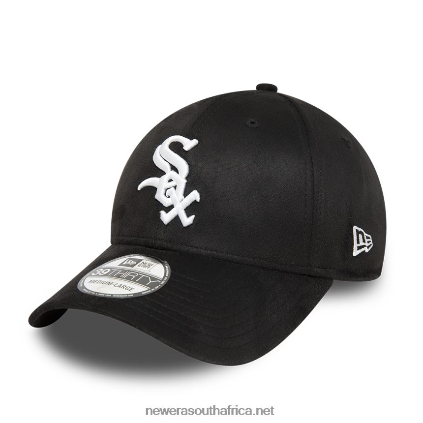 Chicago White Sox Faux Suede Black 39THIRTY Stretch Fit Cap New Era TRBRBN2148