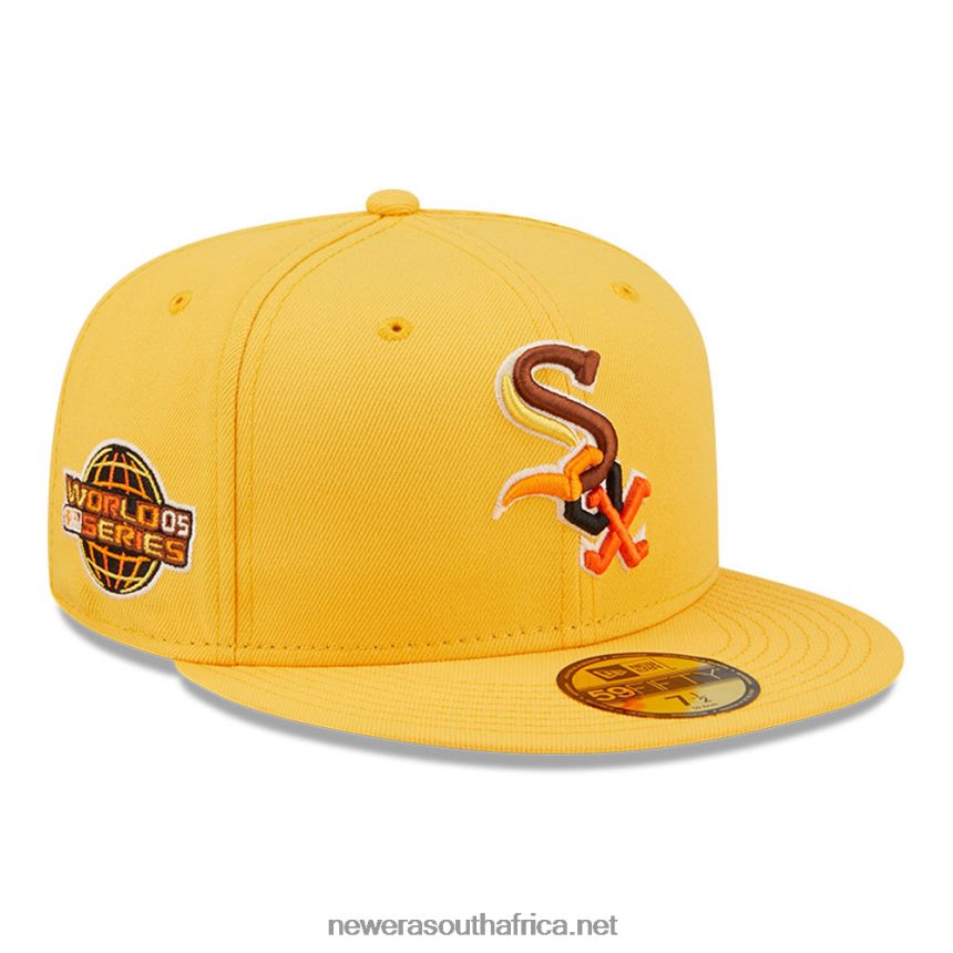 Chicago White Sox MLB Butterfly Yellow 59FIFTY Fitted Cap New Era TRBRBN797