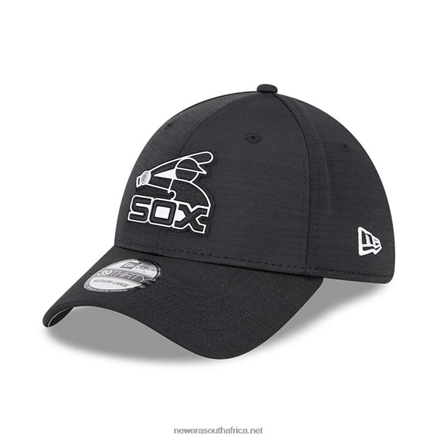 Chicago White Sox MLB Clubhouse Black 39THIRTY Stretch Fit Cap New Era TRBRBN2174
