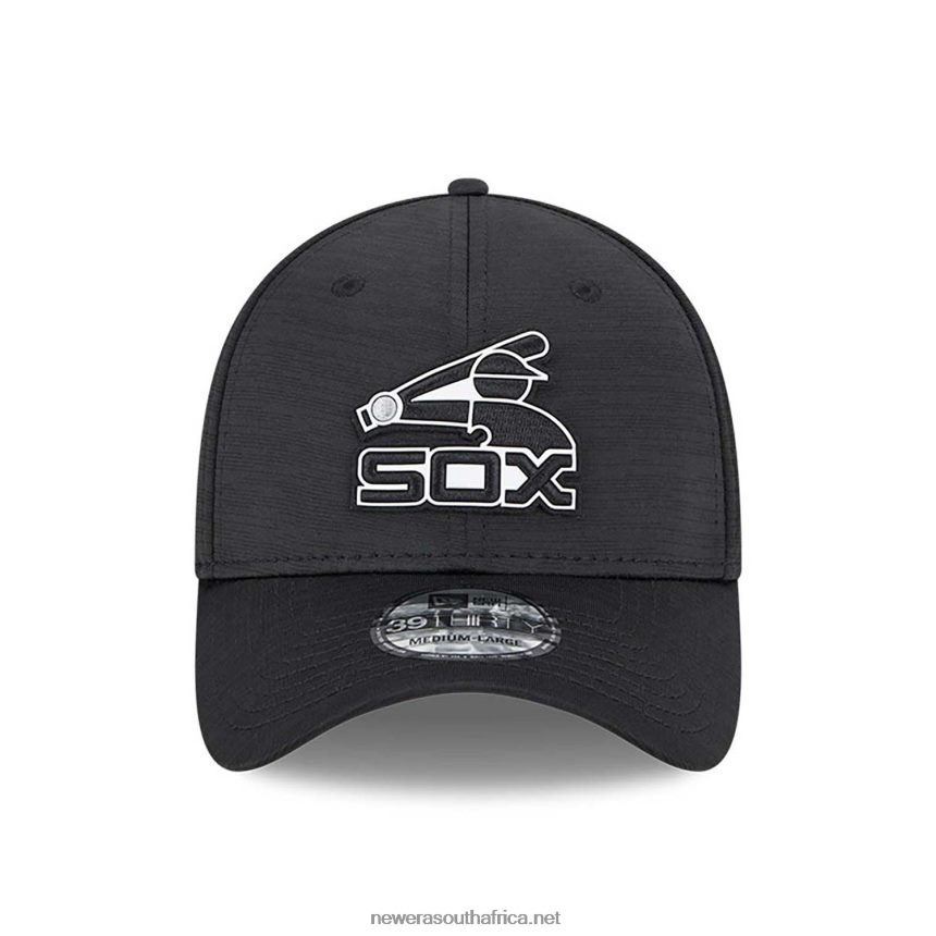 Chicago White Sox MLB Clubhouse Black 39THIRTY Stretch Fit Cap New Era TRBRBN2174