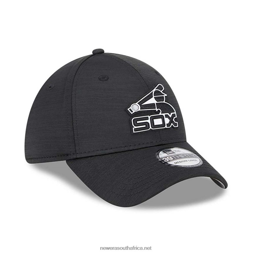Chicago White Sox MLB Clubhouse Black 39THIRTY Stretch Fit Cap New Era TRBRBN2174