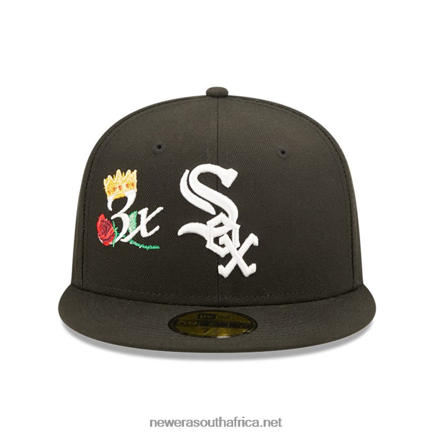 Chicago White Sox MLB Crown Champs Black 59FIFTY Fitted Cap New Era TRBRBN894