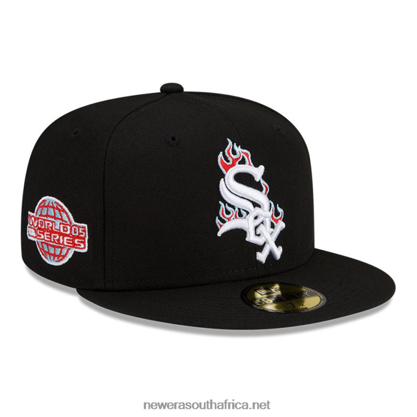 Chicago White Sox MLB Team Fire Black 59FIFTY Cap New Era TRBRBN1406
