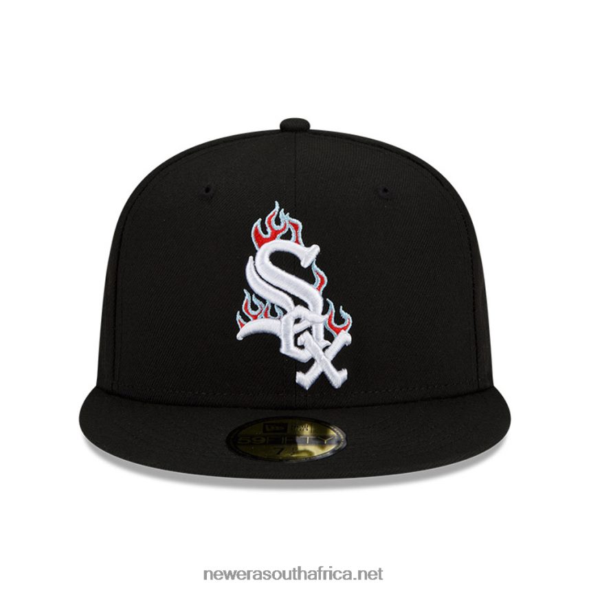 Chicago White Sox MLB Team Fire Black 59FIFTY Cap New Era TRBRBN1406