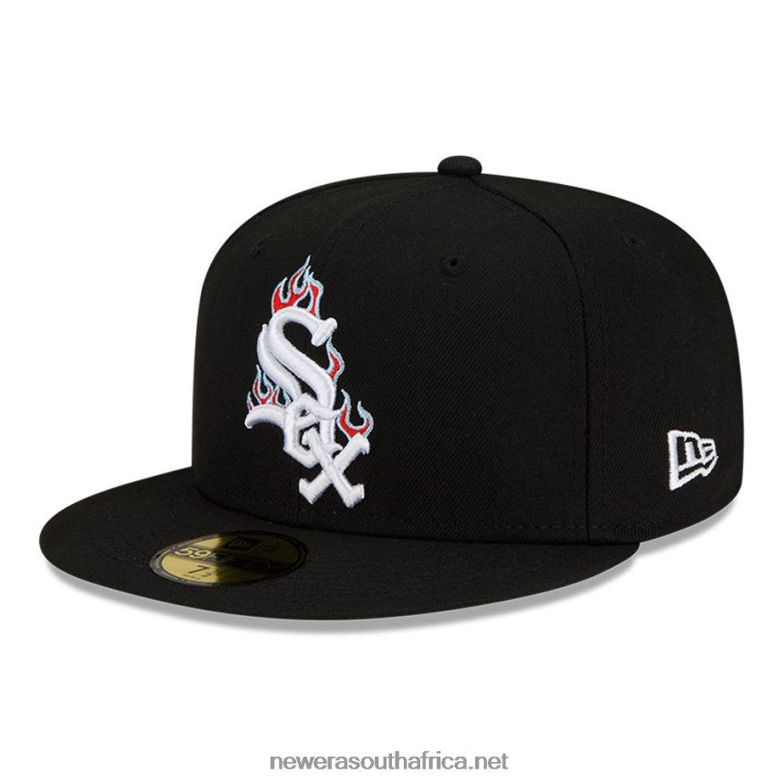 Chicago White Sox MLB Team Fire Black 59FIFTY Cap New Era TRBRBN1406