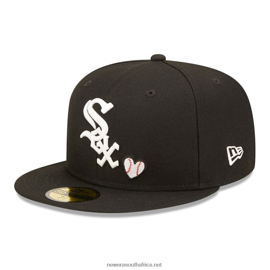 Chicago White Sox MLB Team Heart Black 59FIFTY Fitted Cap New Era TRBRBN1294