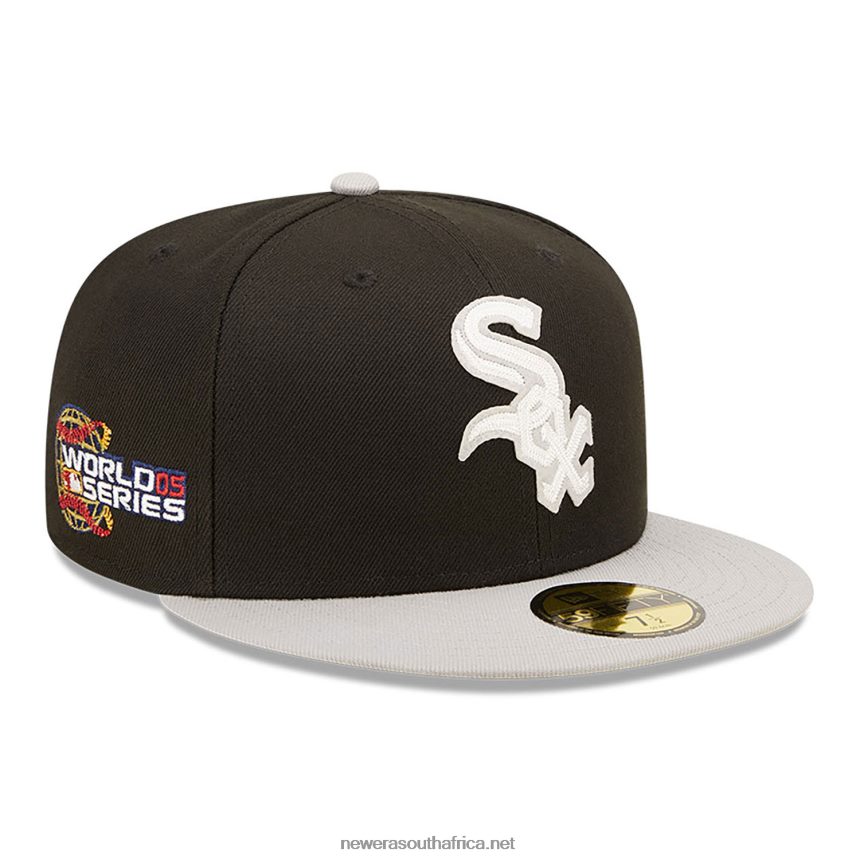 Chicago White Sox NE Letterman Black 59FIFTY Fitted Cap New Era TRBRBN216