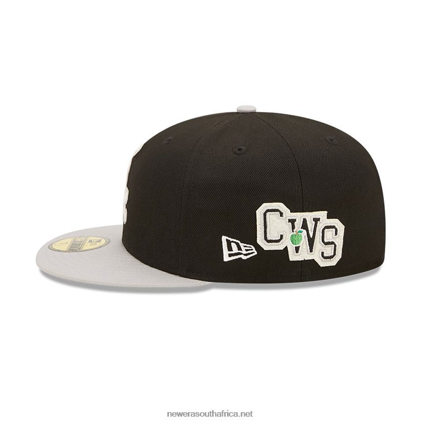 Chicago White Sox NE Letterman Black 59FIFTY Fitted Cap New Era TRBRBN216
