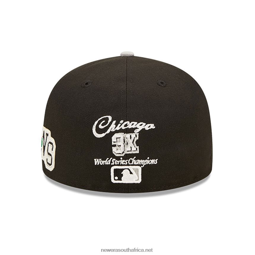 Chicago White Sox NE Letterman Black 59FIFTY Fitted Cap New Era TRBRBN216