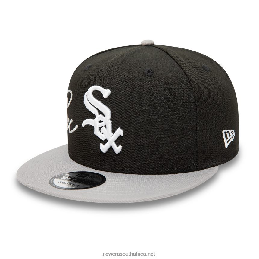 Chicago White Sox Side Font Black 9FIFTY Snapback Cap New Era TRBRBN1970