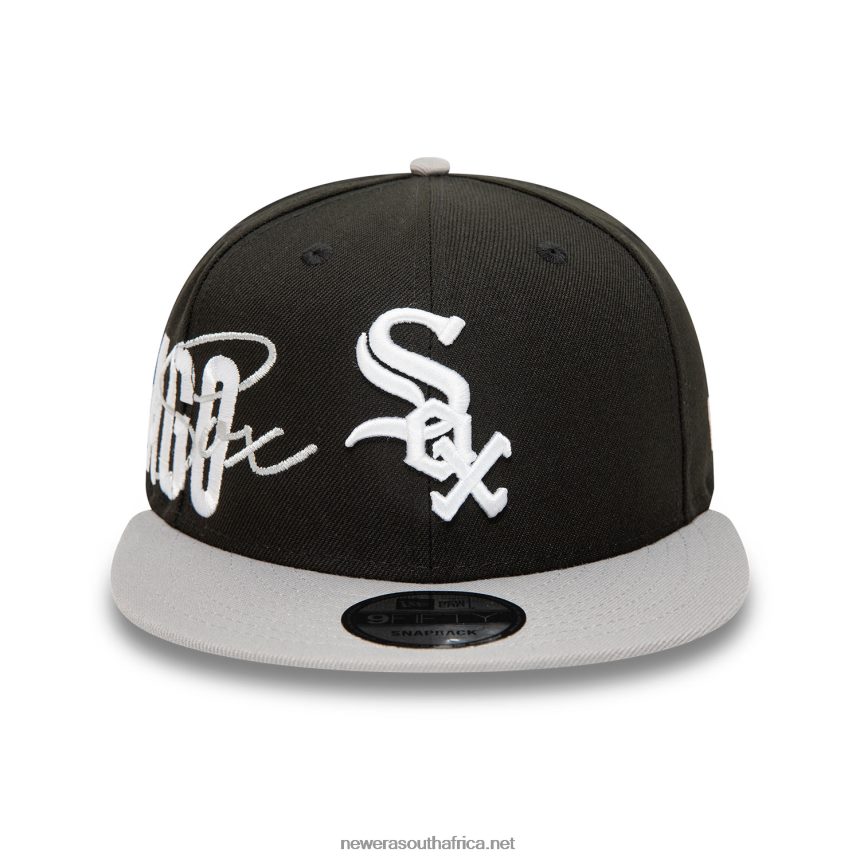 Chicago White Sox Side Font Black 9FIFTY Snapback Cap New Era TRBRBN1970