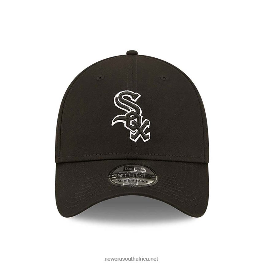Chicago White Sox Team Outline Black 39THIRTY Stretch Fit Cap New Era TRBRBN2203