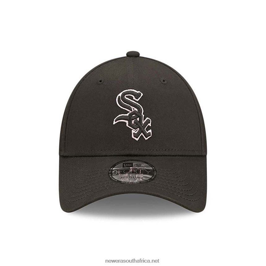 Chicago White Sox Team Outline Black 9FORTY Adjustable Cap New Era TRBRBN1516