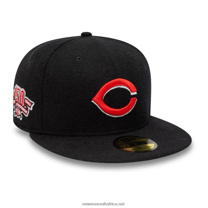 Cincinnati Reds Anniversary Wool Black 59FIFTY Fitted Cap New Era TRBRBN330