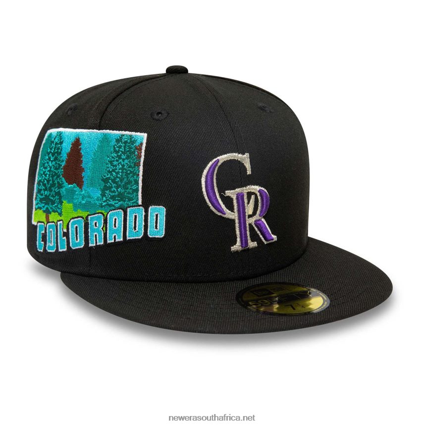 Colorado Rockies Stateview Black 59FIFTY Fitted Cap New Era TRBRBN630