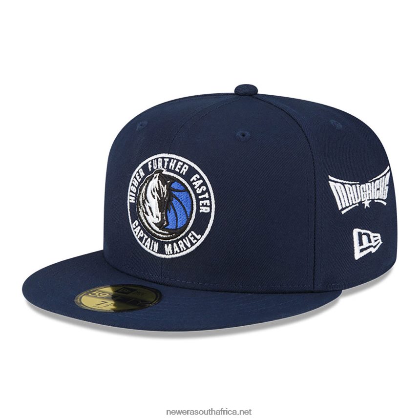 Dallas Mavericks NBA x Marvel Captain Marvel Navy 59FIFTY Fitted Cap New Era TRBRBN1388