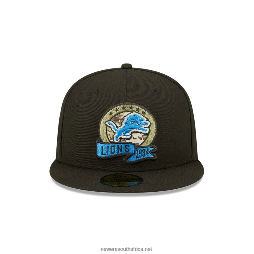 Detroit Lions NFL Salute to Service Black 59FIFTY Fitted Cap New Era TRBRBN338