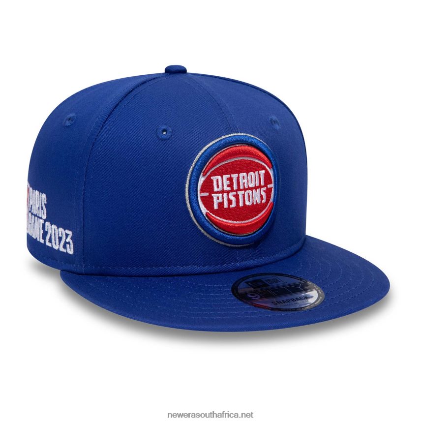 Detroit Pistons NBA Paris Games Blue 9FIFTY Snapback Cap New Era TRBRBN1854