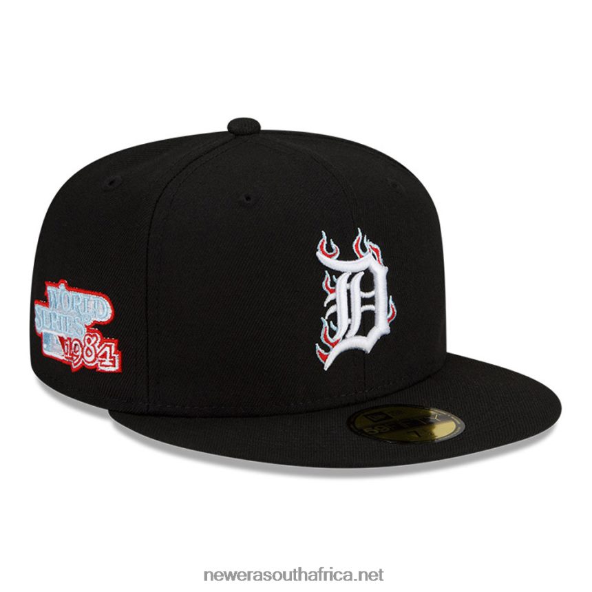Detroit Tigers MLB Team Fire Black 59FIFTY Cap New Era TRBRBN698