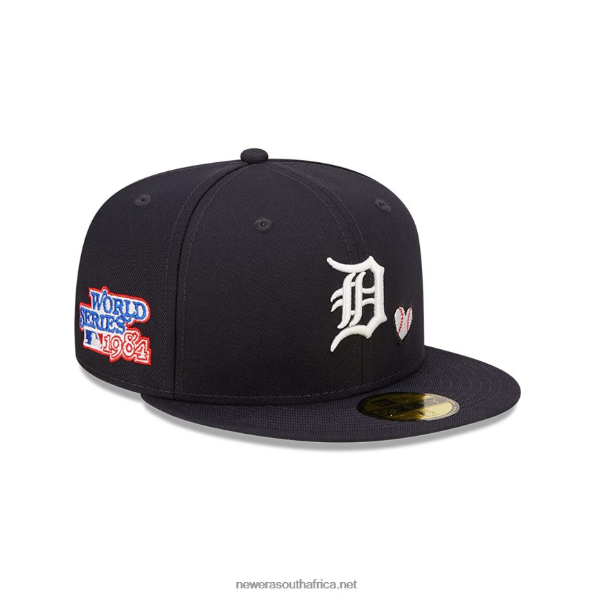 Detroit Tigers MLB Team Heart Navy 59FIFTY Fitted Cap New Era TRBRBN410