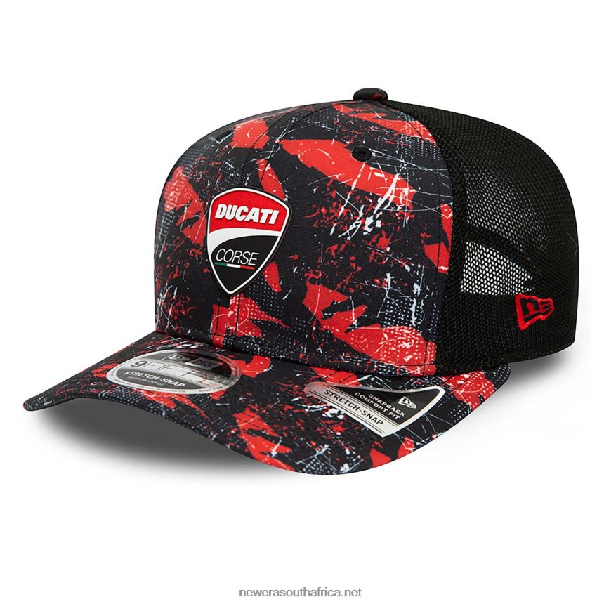 Ducati All Over Print Corse Logo Black 9FIFTY Stretch-Snap Cap New Era TRBRBN2100