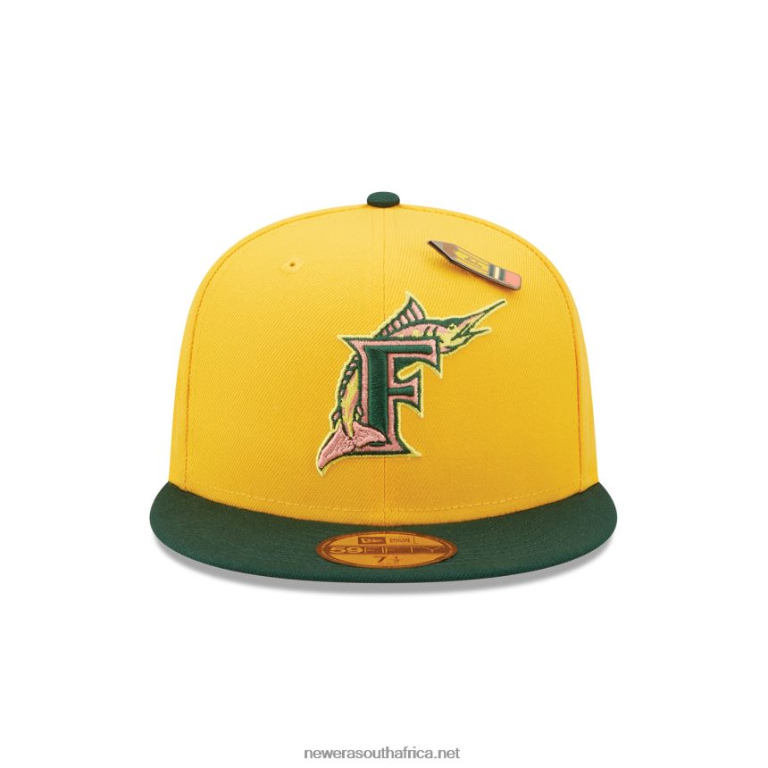 Florida Marlins Back to School Yellow 59FIFTY Fitted Cap New Era TRBRBN49