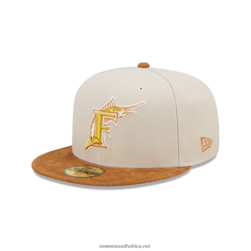 Florida Marlins Cord Visor Stone 59FIFTY Fitted Cap New Era TRBRBN767
