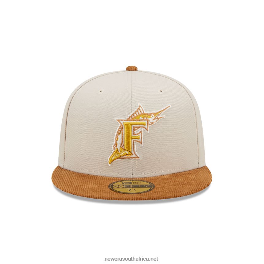 Florida Marlins Cord Visor Stone 59FIFTY Fitted Cap New Era TRBRBN767