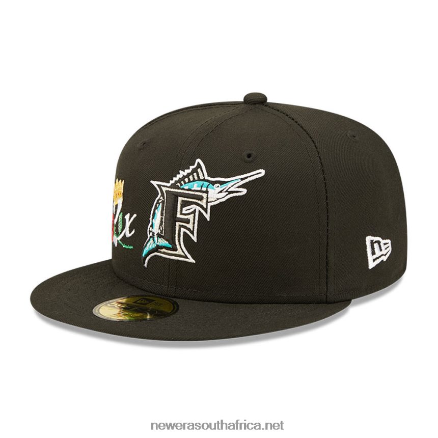 Florida Marlins Crown Champs Black 59FIFTY Fitted Cap New Era TRBRBN775