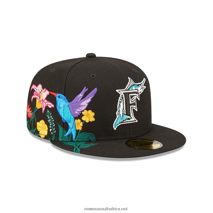 Florida Marlins MLB Blooming Black 59FIFTY Fitted Cap New Era TRBRBN705