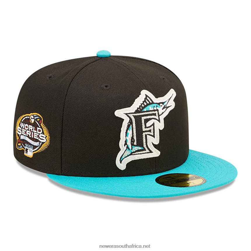 Florida Marlins NE Letterman Black 59FIFTY Fitted Cap New Era TRBRBN944