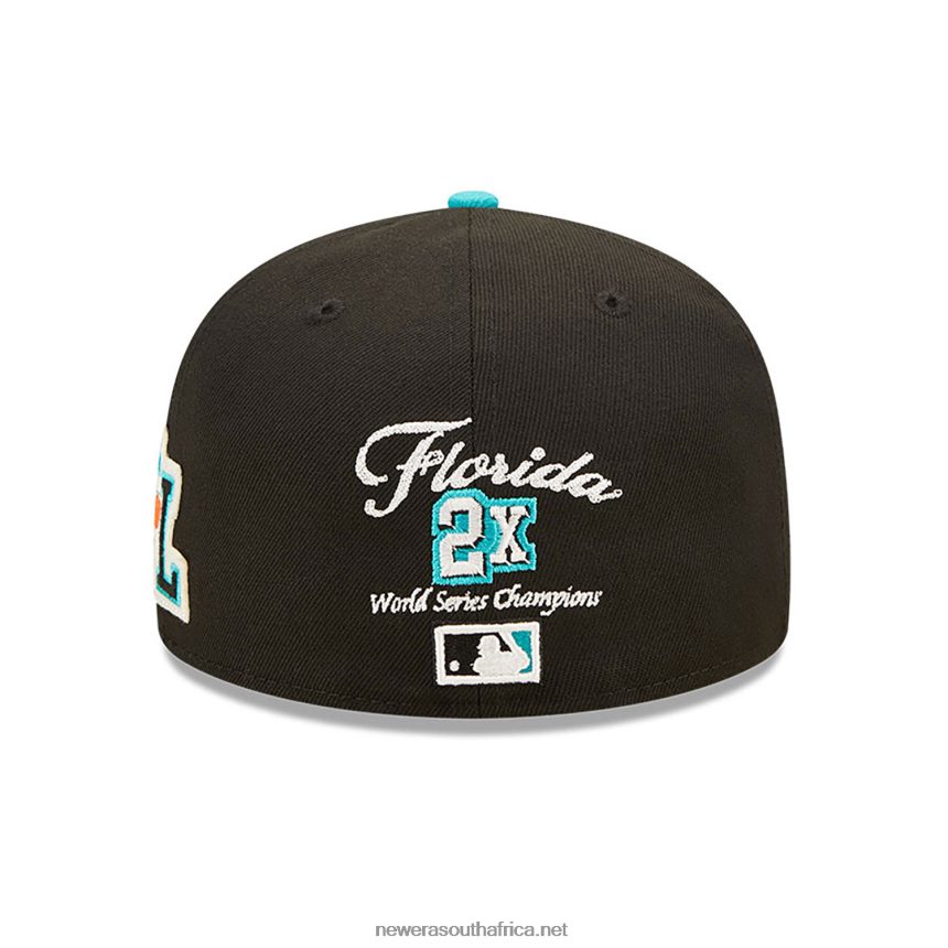 Florida Marlins NE Letterman Black 59FIFTY Fitted Cap New Era TRBRBN944
