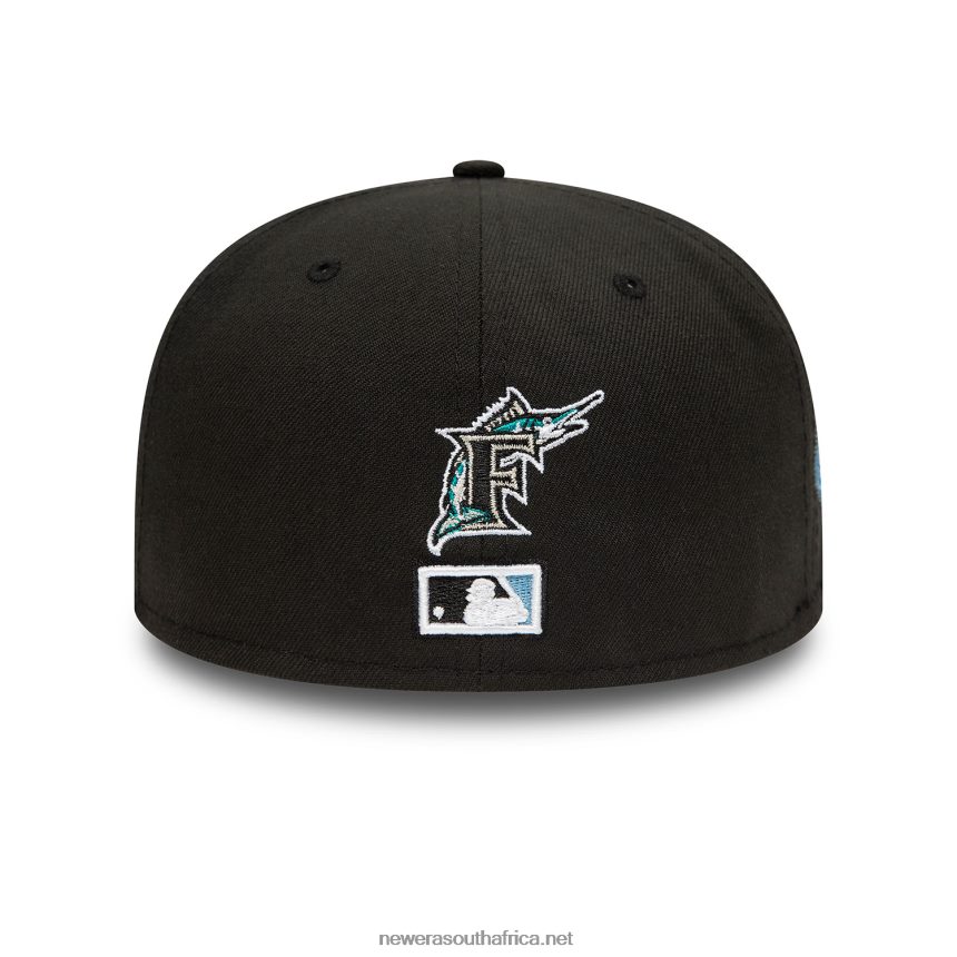 Florida Marlins Side Patch Bloom Black 59FIFTY Fitted Cap New Era TRBRBN838