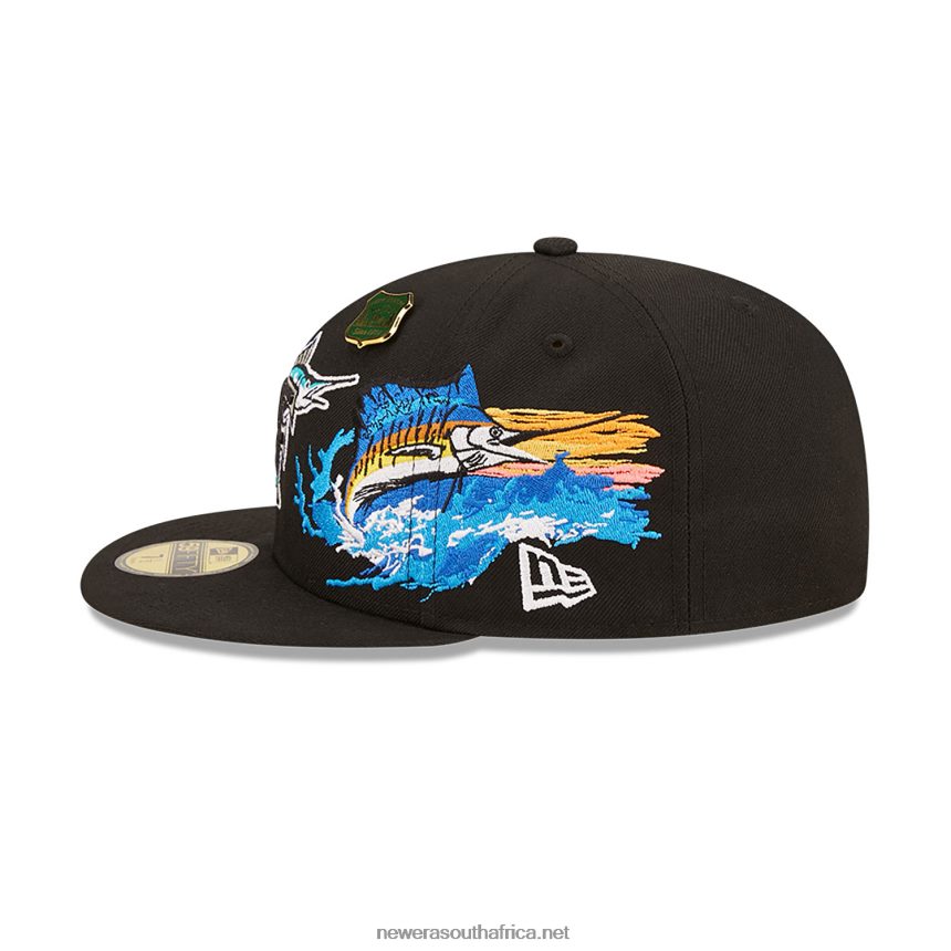 Florida Marlins State Park Black 59FIFTY Fitted Cap New Era TRBRBN221
